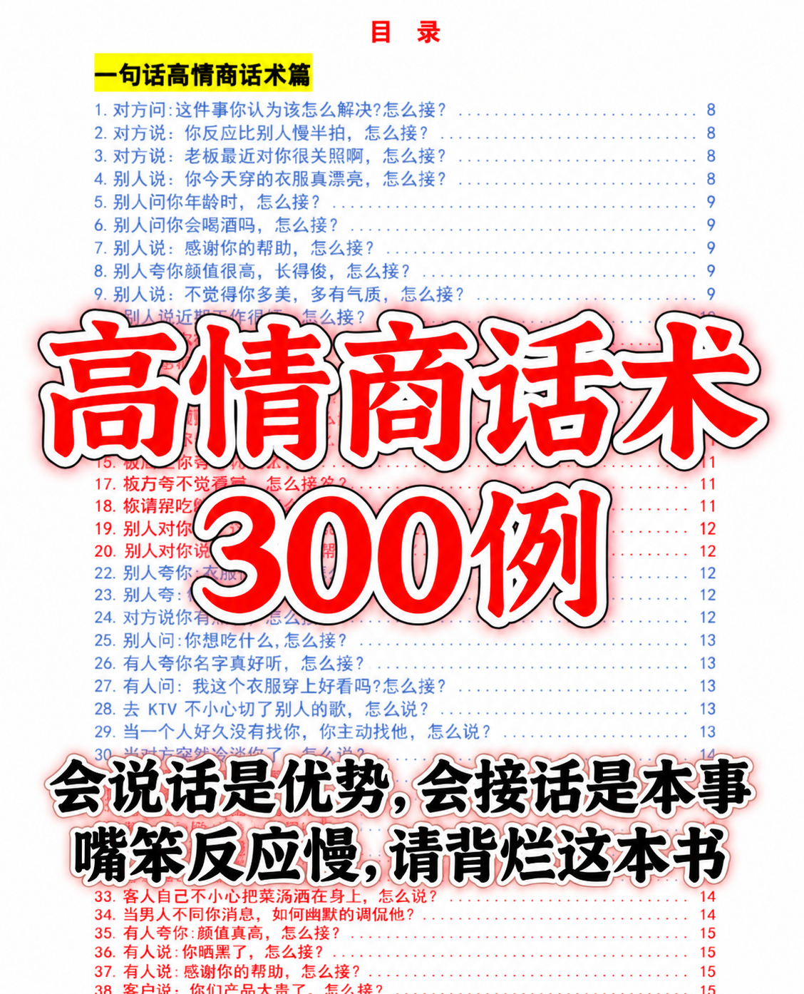 高情商话术300例PDF目录预览图